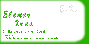 elemer kres business card